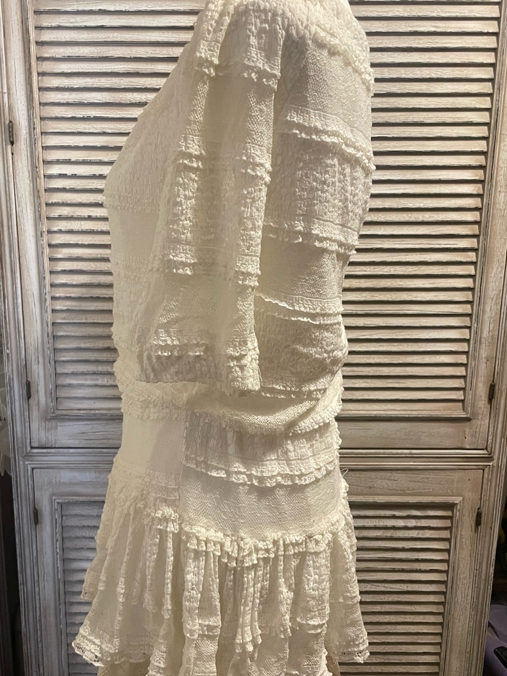 SOLD GB Women's Off-Shoulder Tiered Lace Dress western short Summer Boho Xs - Picture 6 of 9